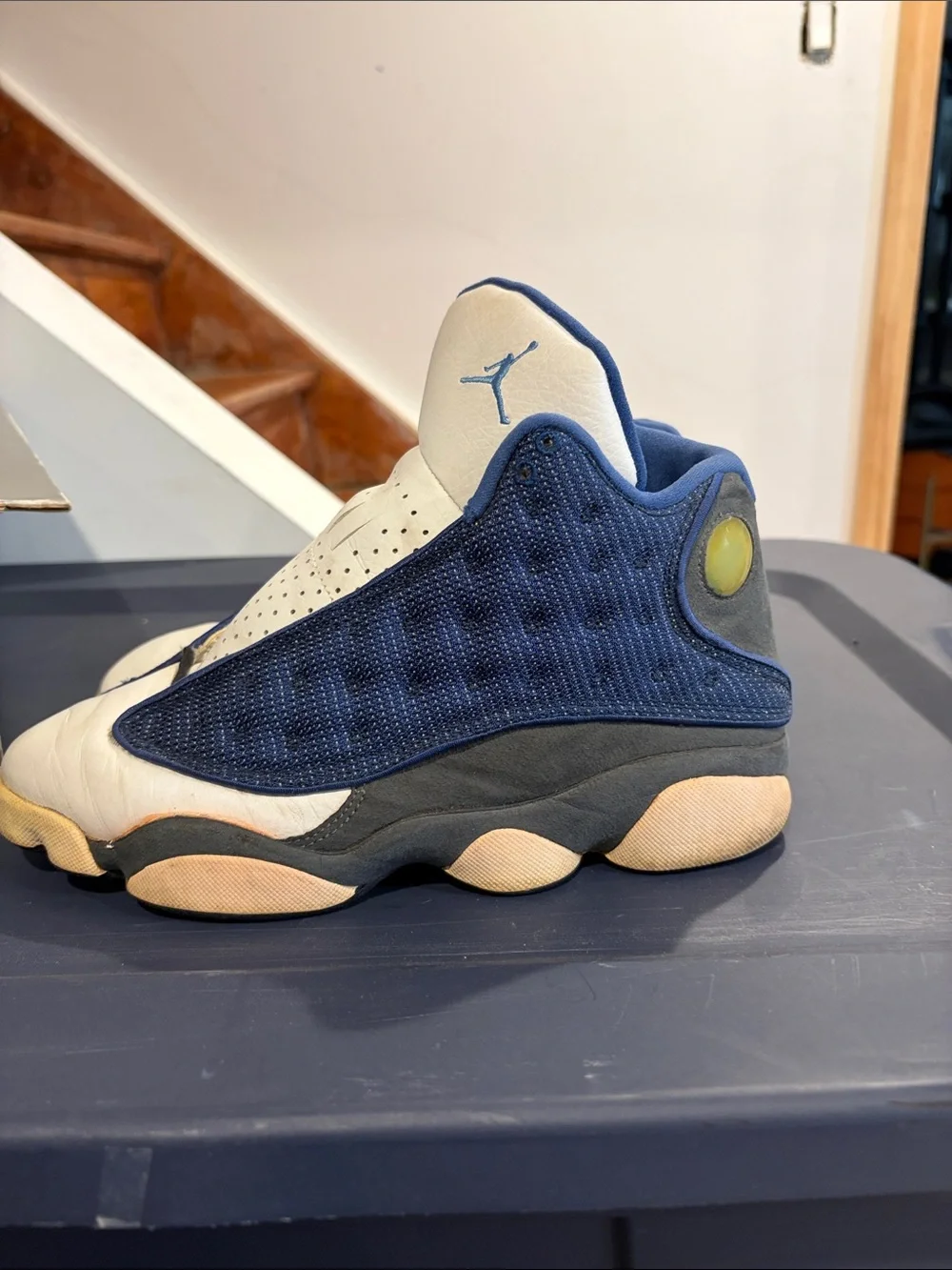 jordan retro 13 flint/french blue 2004 version w/og box sz 7.5